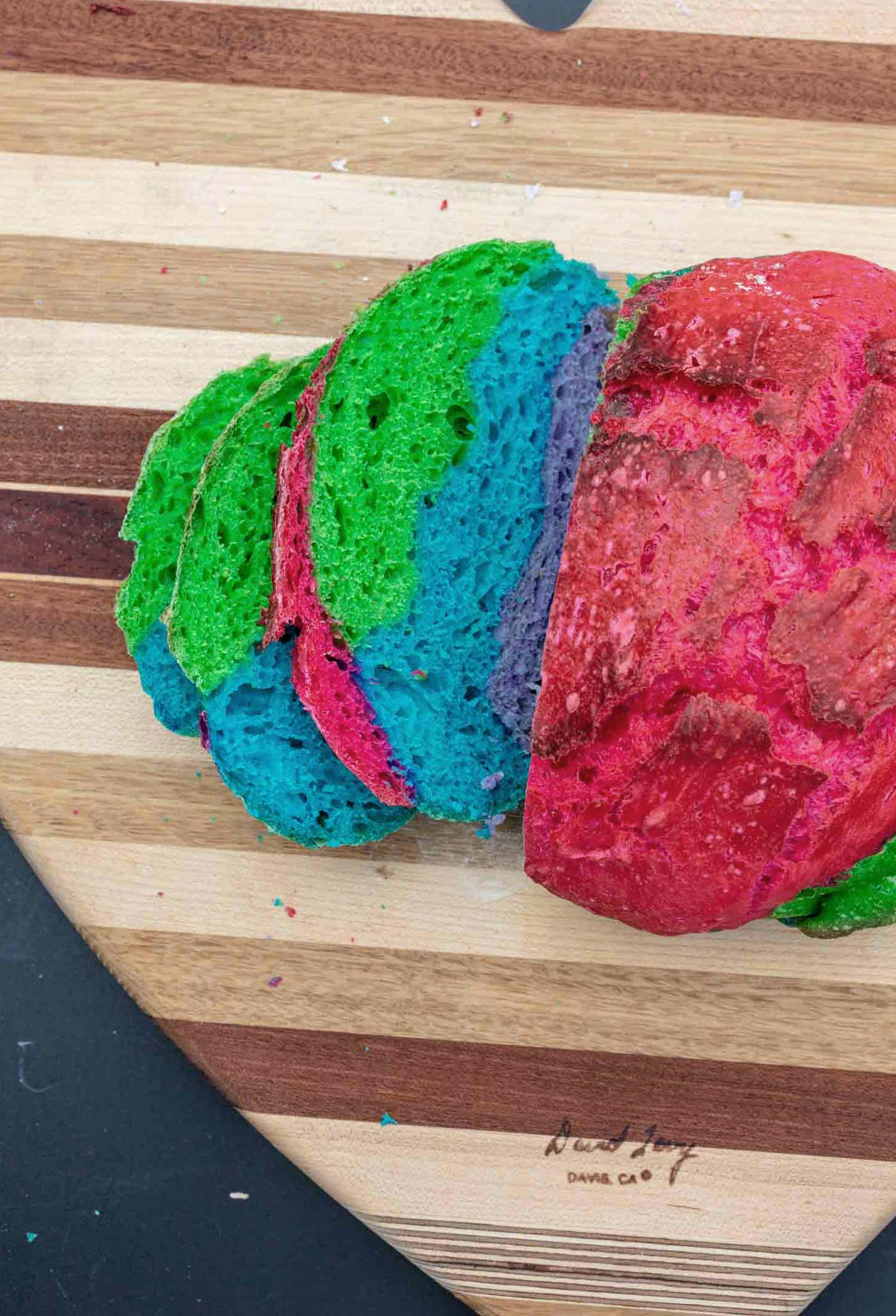vibrant vegan rainbow bread