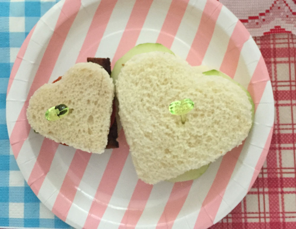 vegan heart tea sandwiches
