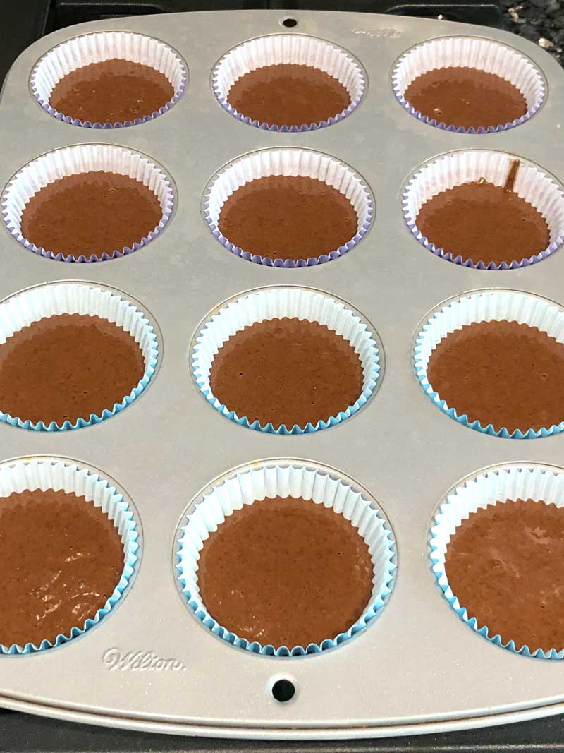 vegan chocolate cupcakes ready to bake