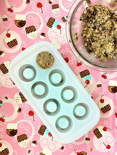 making the vegan gluten-free cookie dough cups