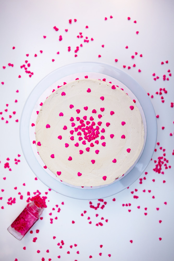 vegan pink funfetti cake