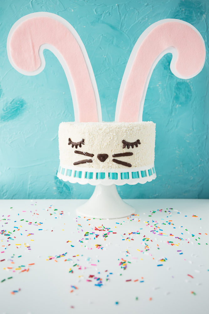 Vegan funfetti bunny cake