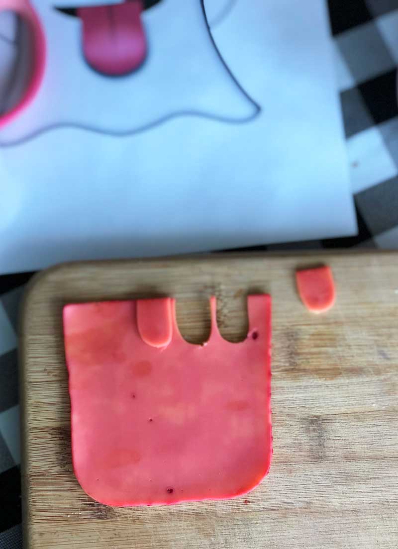 cutting out vegan ghost emoji tongues