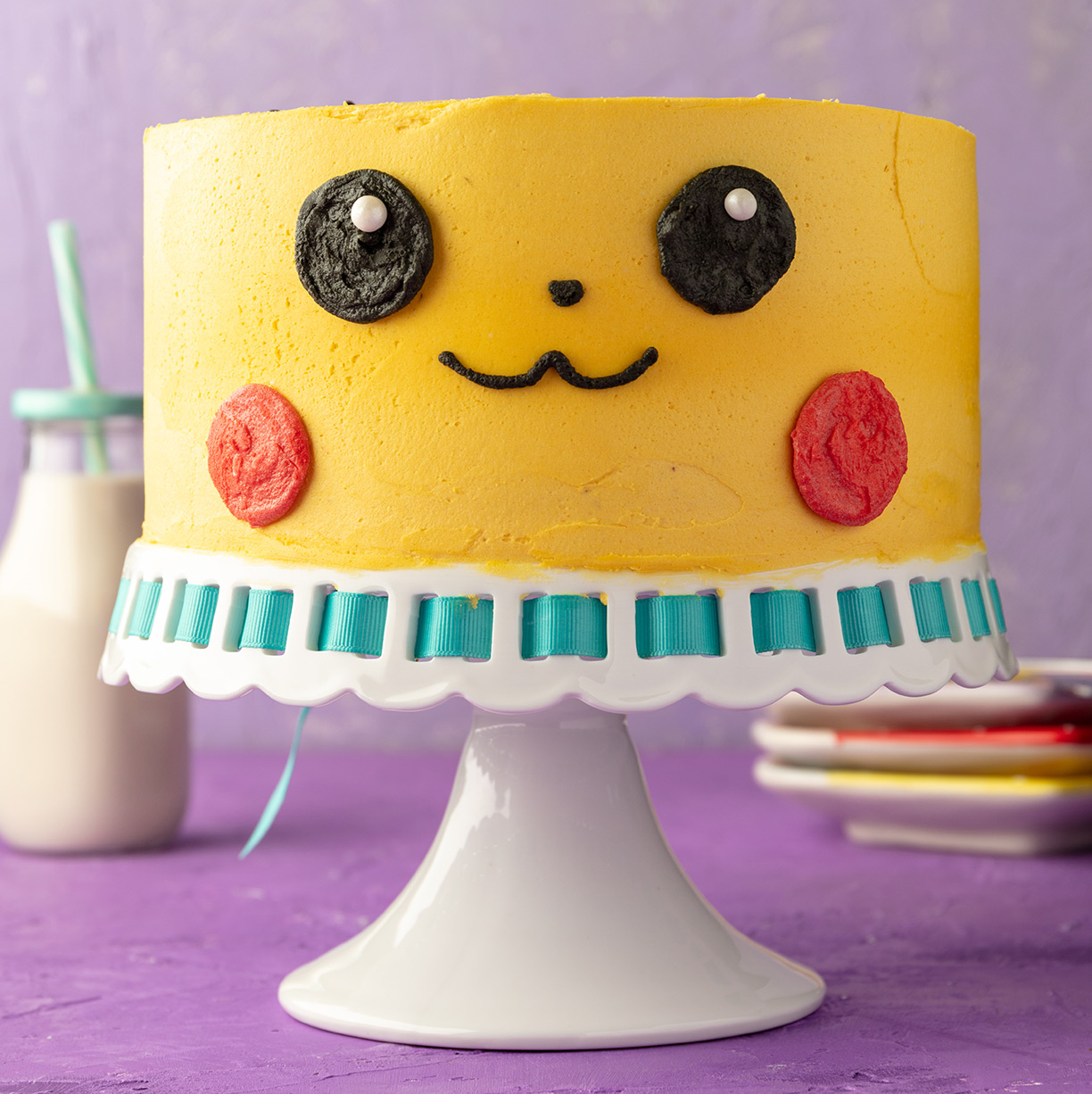 vegan pikachu pokemon cake.