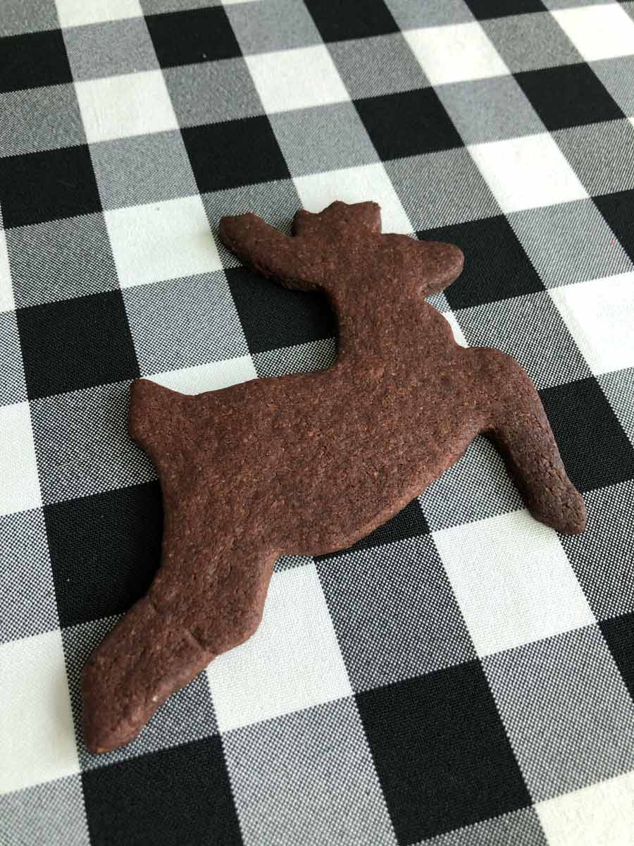 vegan chocolate reindeer cookie