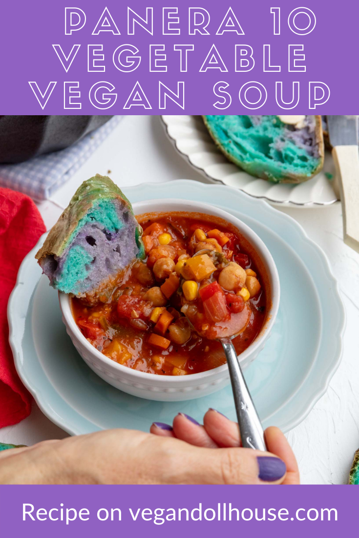 Vegan Dollhouse Panera Bread Ten Vegetable Soup (copycat recipe)
