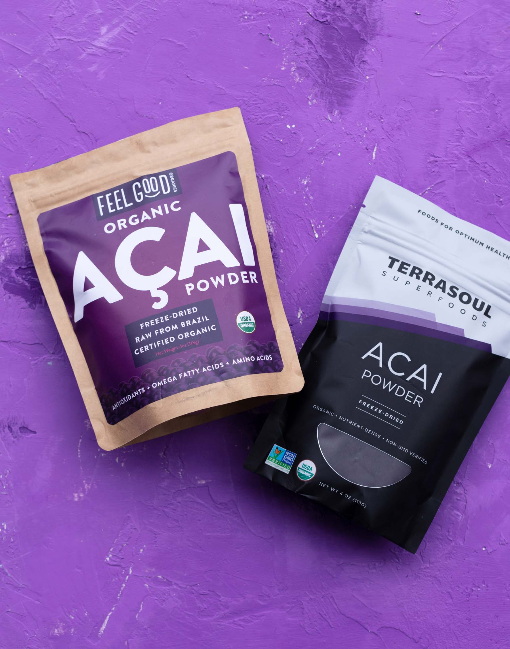 Terrasoul and Feel Good Organics acai berry powder