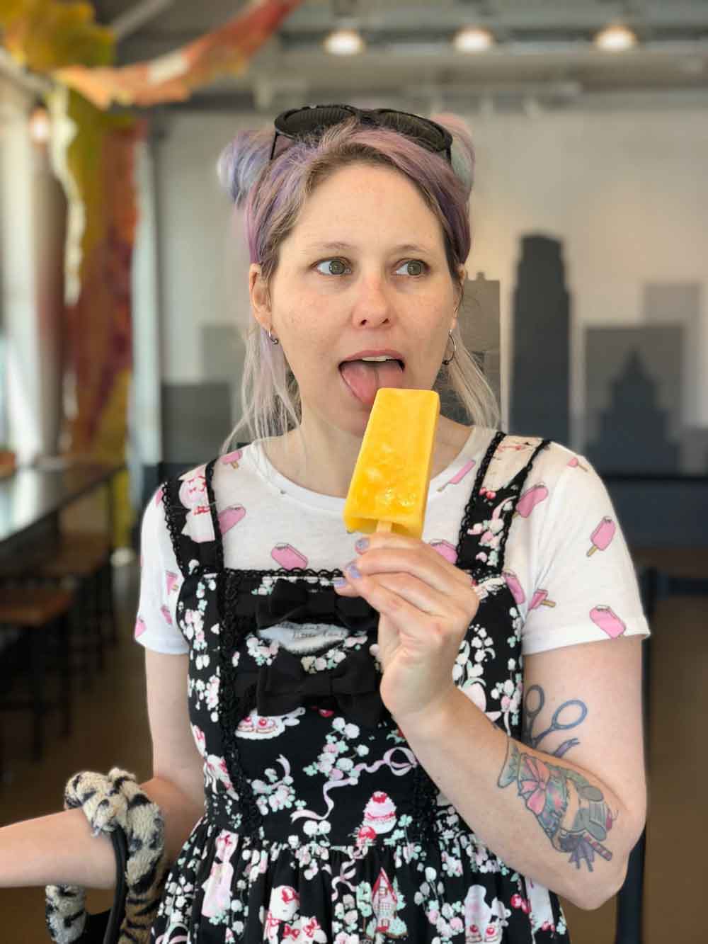 me with my passionfruit popsicle at Steel City Pops