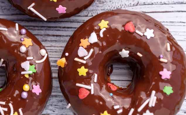 vegan chocolate covered banana bread donuts