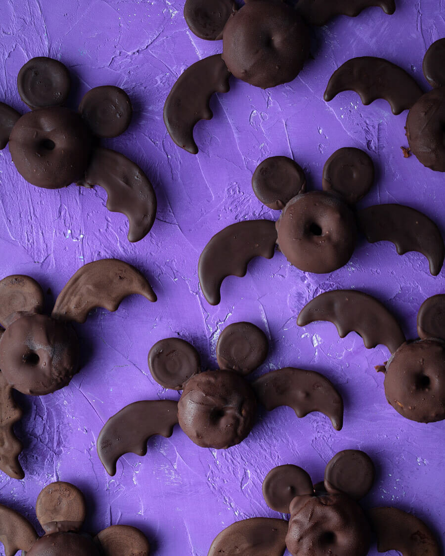 mickey mouse bat vegan halloween donuts