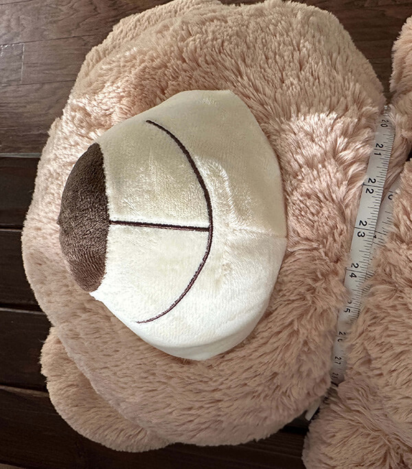 measuring my teddy bear’s neck