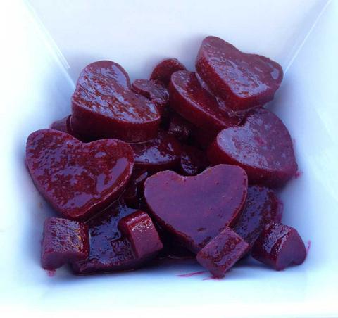 heart-shaped beet salad