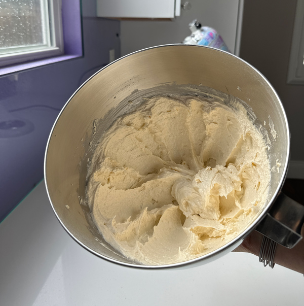 creamed vegan butter and sugar