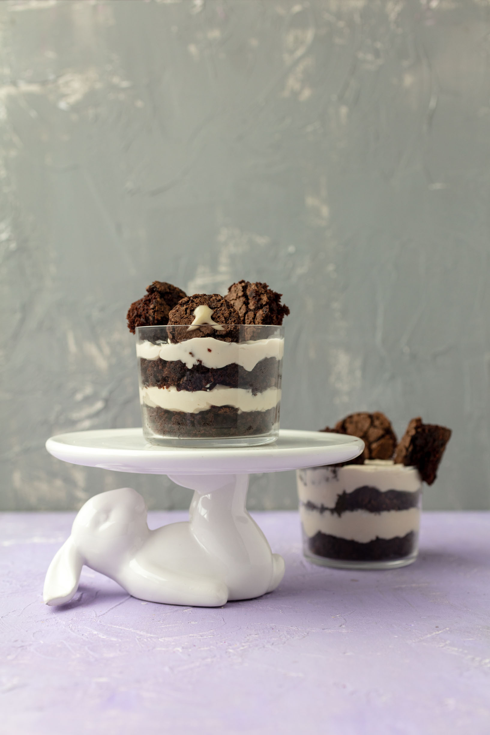 vegan brownie bear parfaits