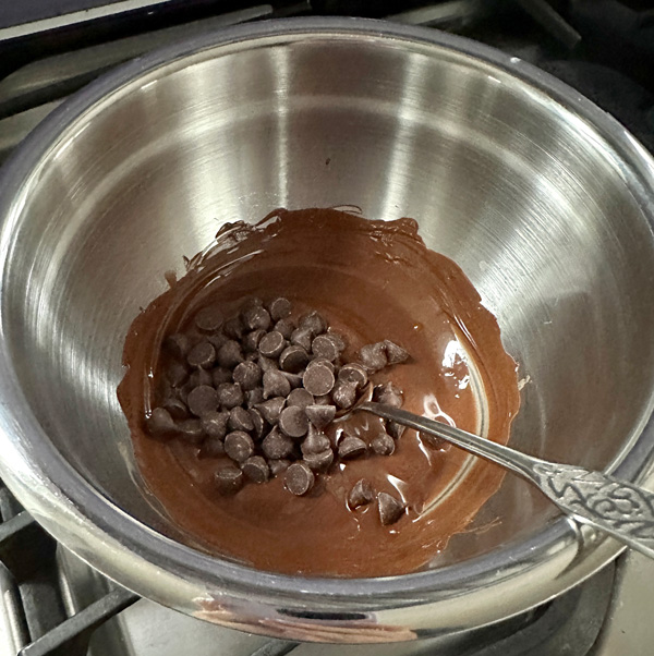 tempering the vegan chocolate