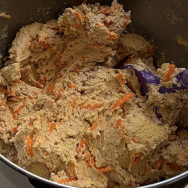 vegan carrot cake cookie dough ready to use.