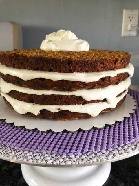 layer 4 of the vegan carrot cake