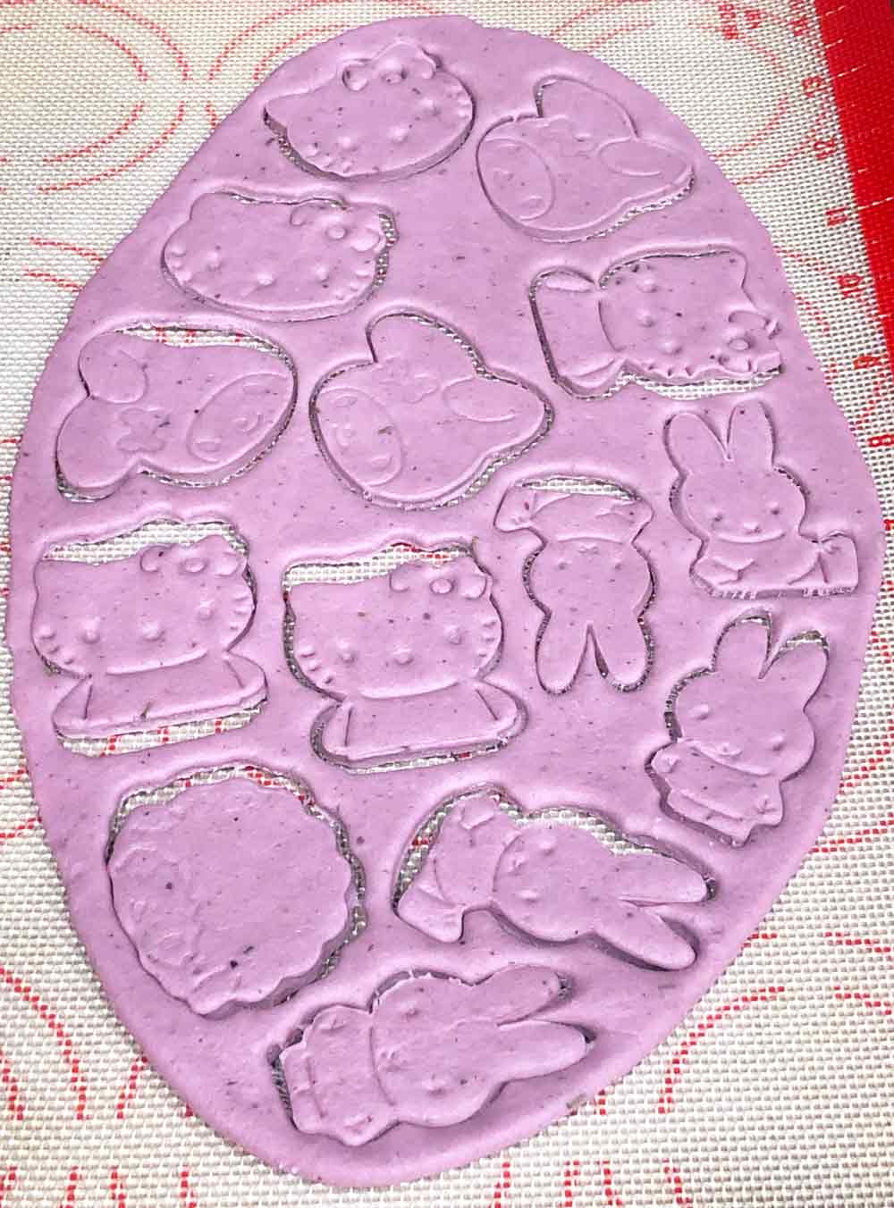 using leftover dough to make hello kitty crackers