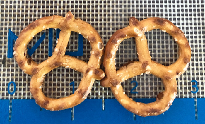 vegan pretzels in a butterfly wing formation