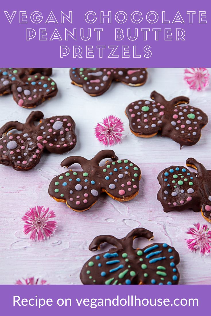 Vegan Dollhouse Peanut Butter Chocolate Pretzels