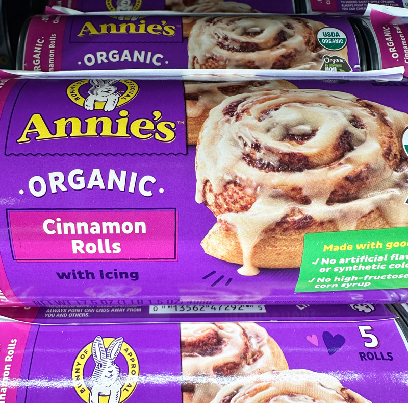 Annie’s organic vegan cinnamon rolls