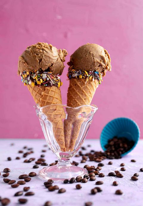 vegan coffee ice cream cones