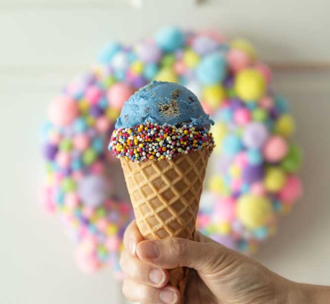 Vegan Cookie Monster Ice Cream Cone