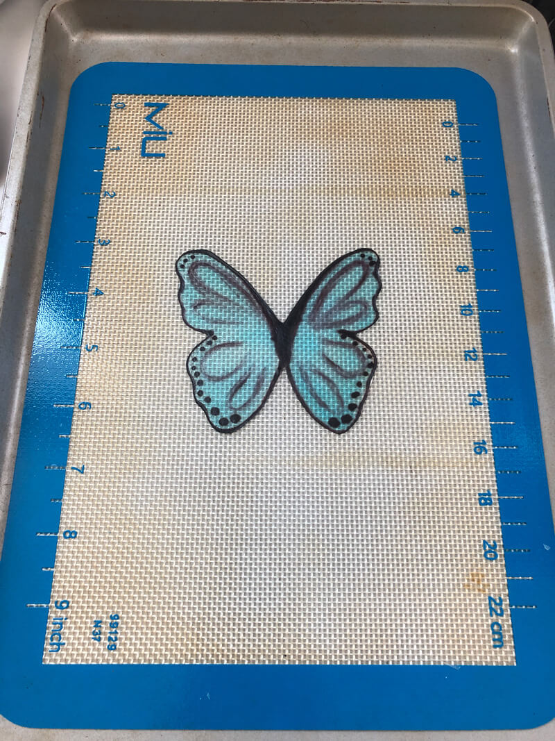 rice paper butterfly ready to bake