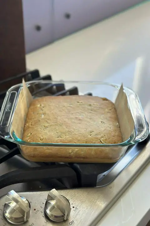 banana cake for dogs fresh from the oven