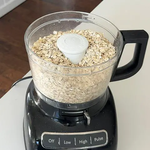 gluten free oats in a food processor.