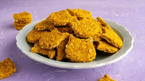 a plate of homemade dog treats.