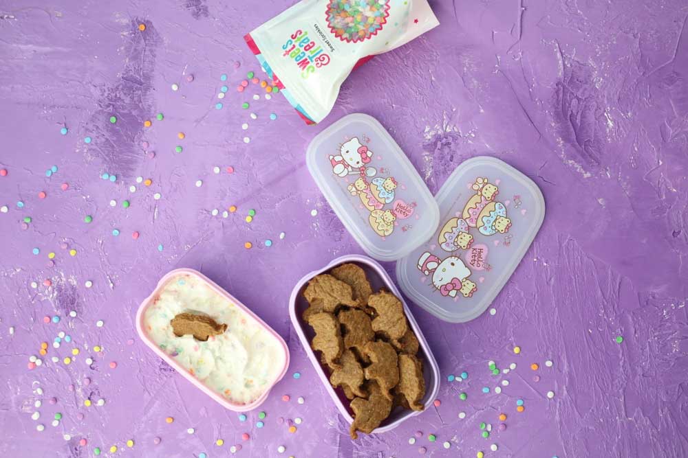 vegan elephant dunkaroos with funfetti dip