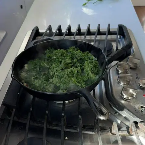 sauteeing kale