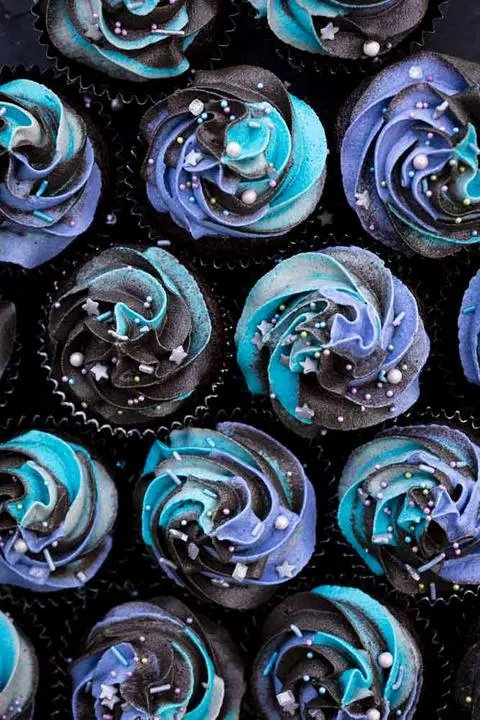 vegan milky way galaxy cupcakes