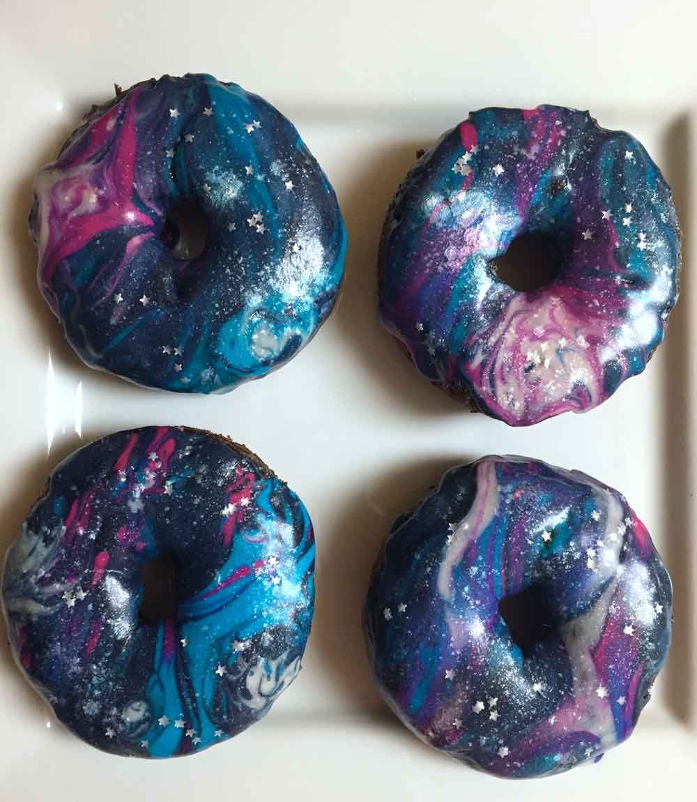 chocolate galaxy donuts