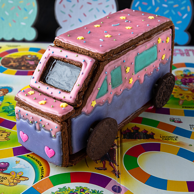 kawaii pastel gingerbread ice cream truck