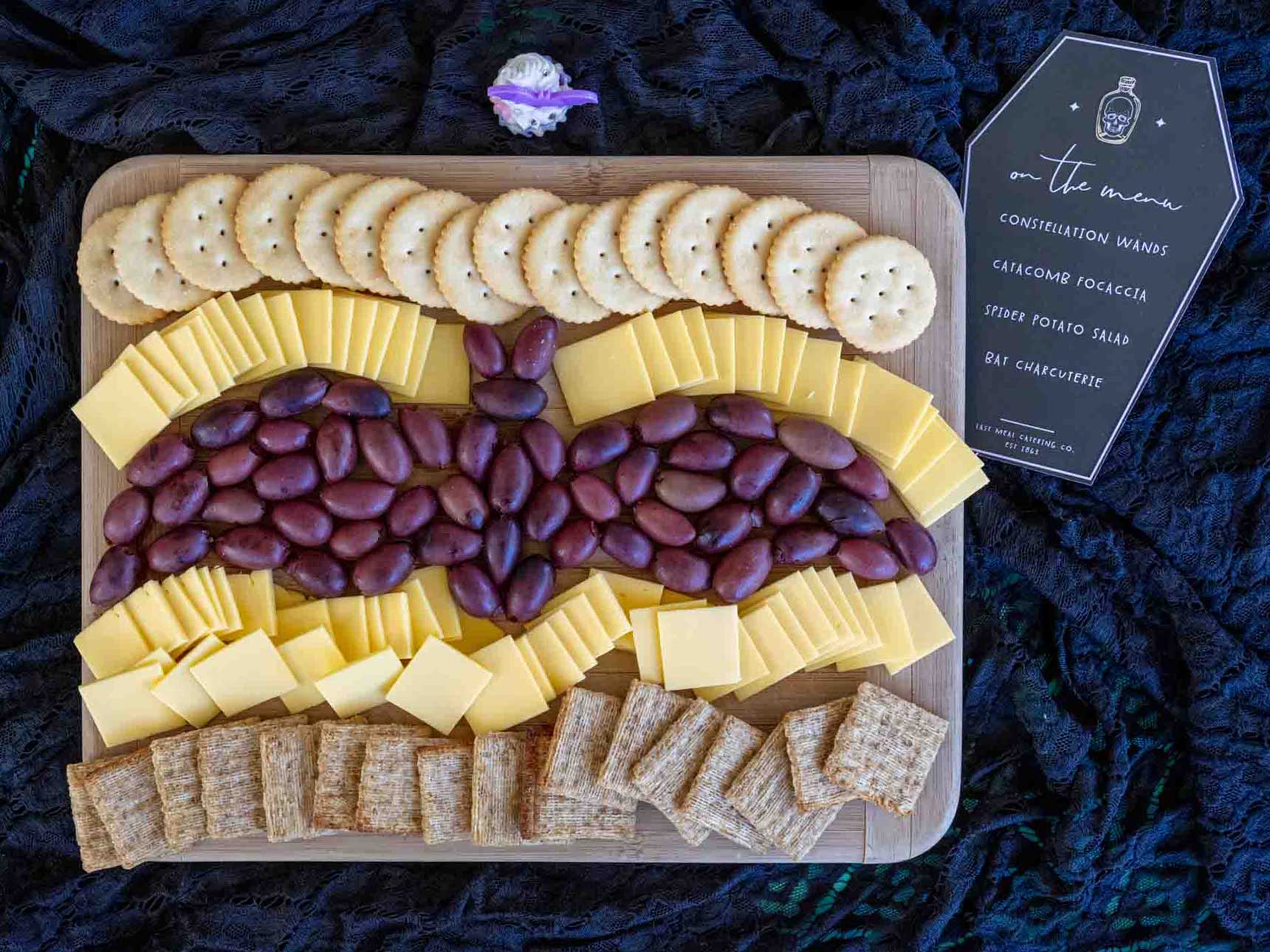 vegan bat charcuterie board