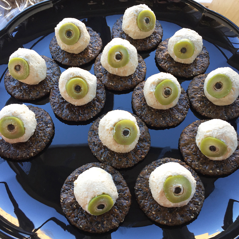 Vegan Cashew Cheese eyeballs