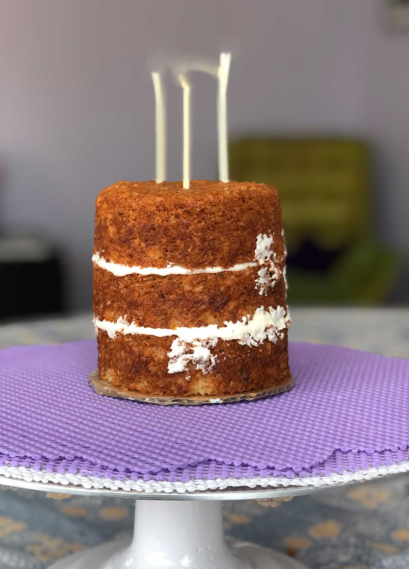 3-layer 4” vegan hummingbird cake