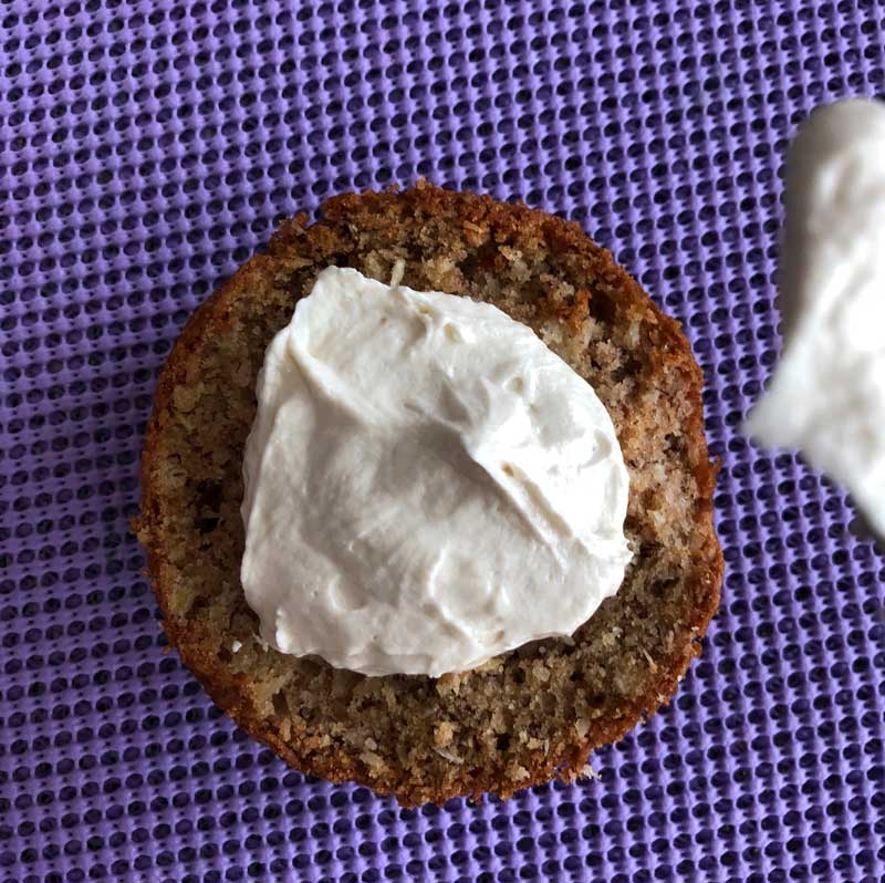 assembling the vegan hummingbird cake