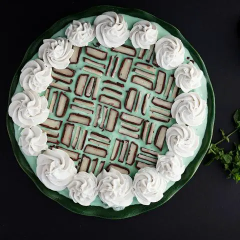 vegan mint chocolate ice cream pie