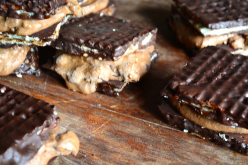 Death By Chocolate Almond Butter Ice Cream Wafer Sandwiches