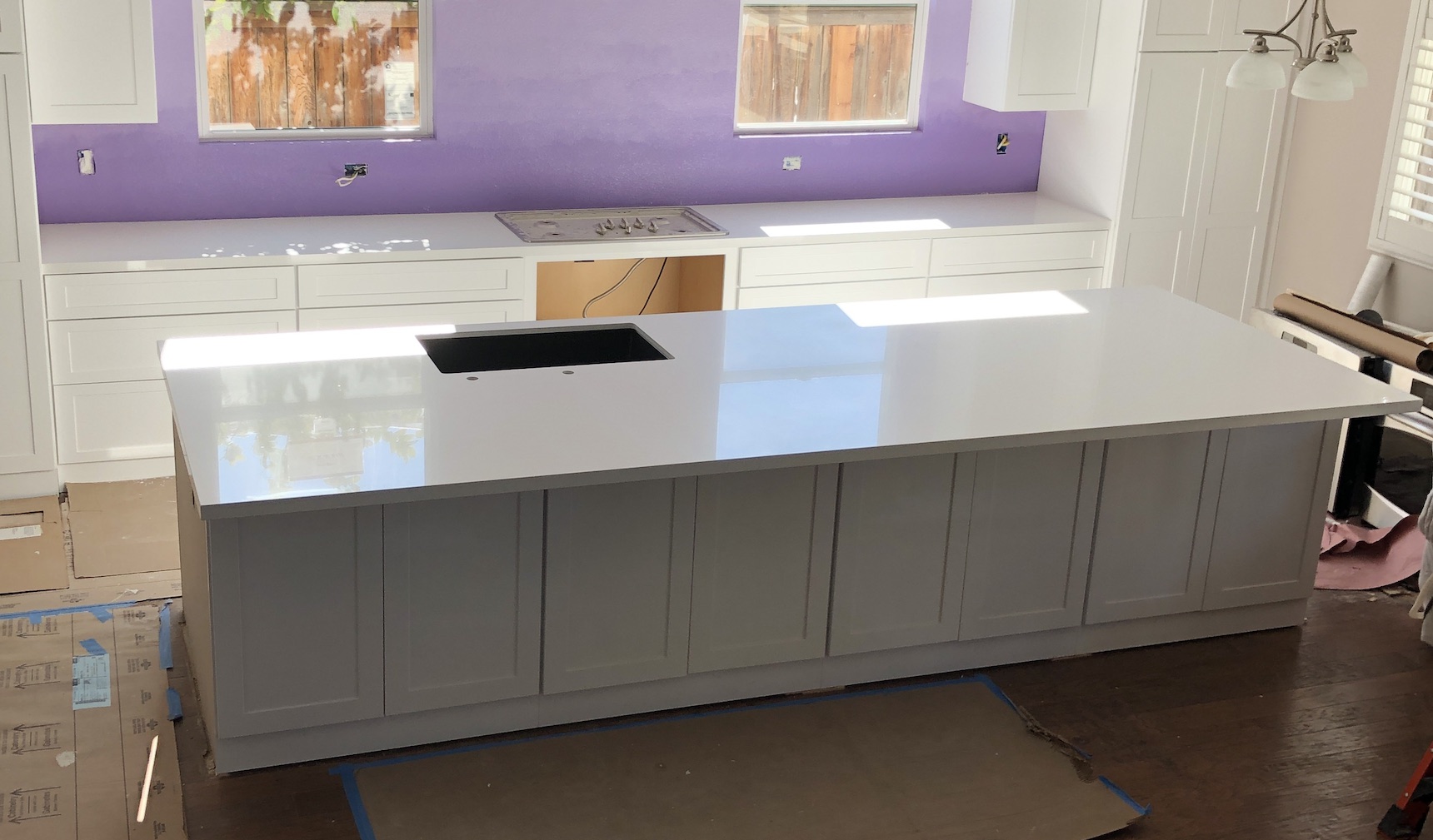 white quartz counters