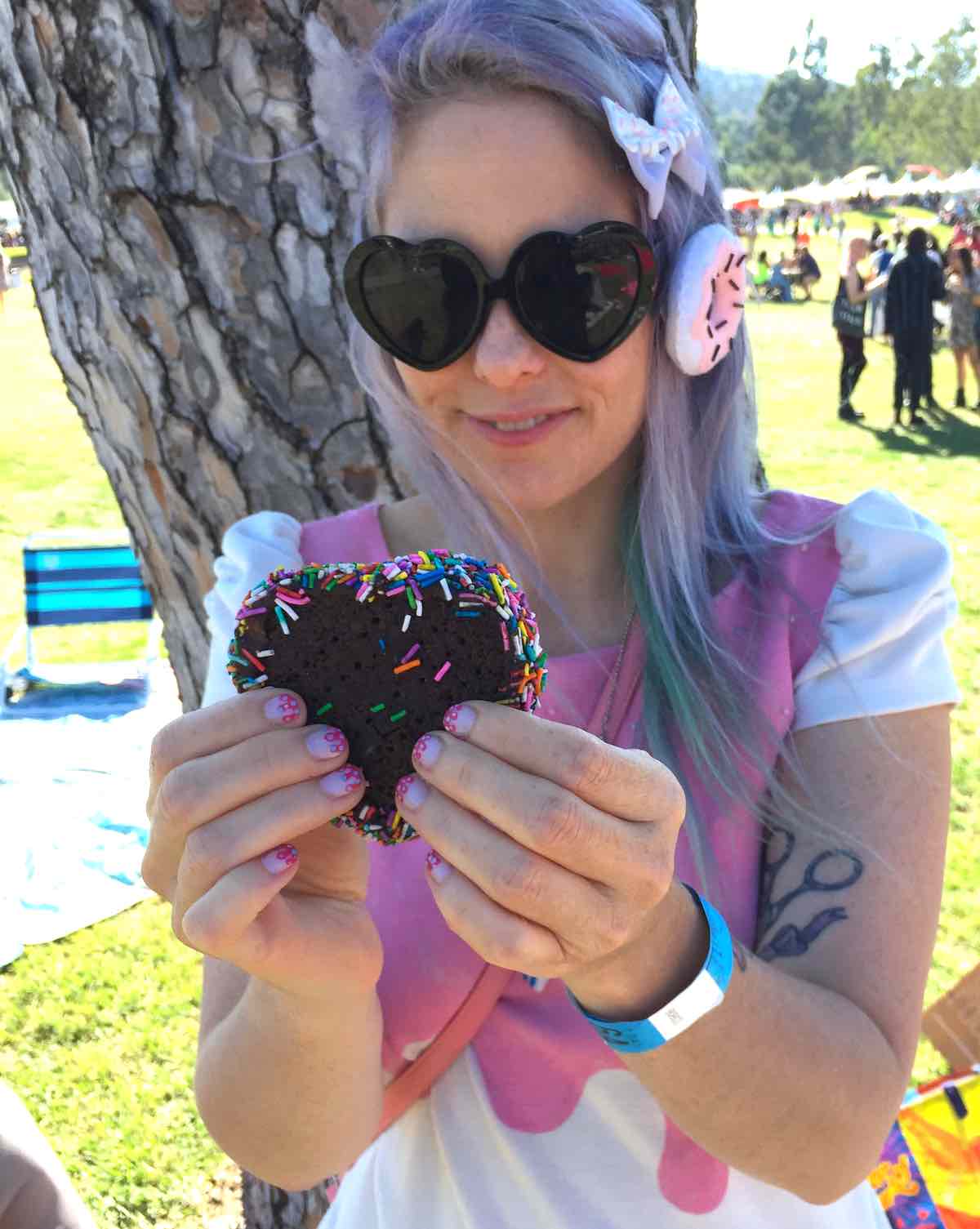 heart-shaped vegan ice cream sandwich