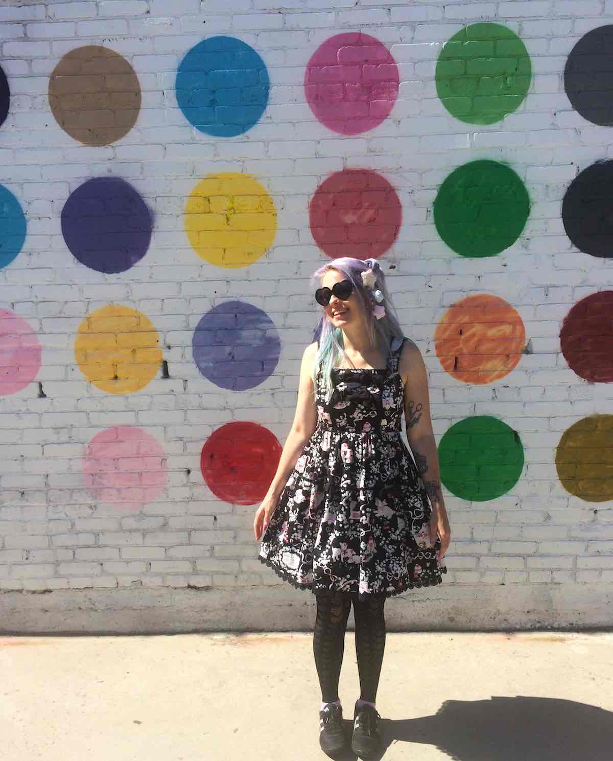 Polka dot wall in downtown LA