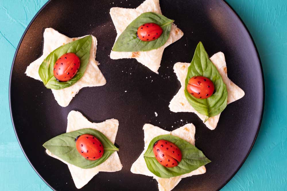 vegan ladybug bruschetta