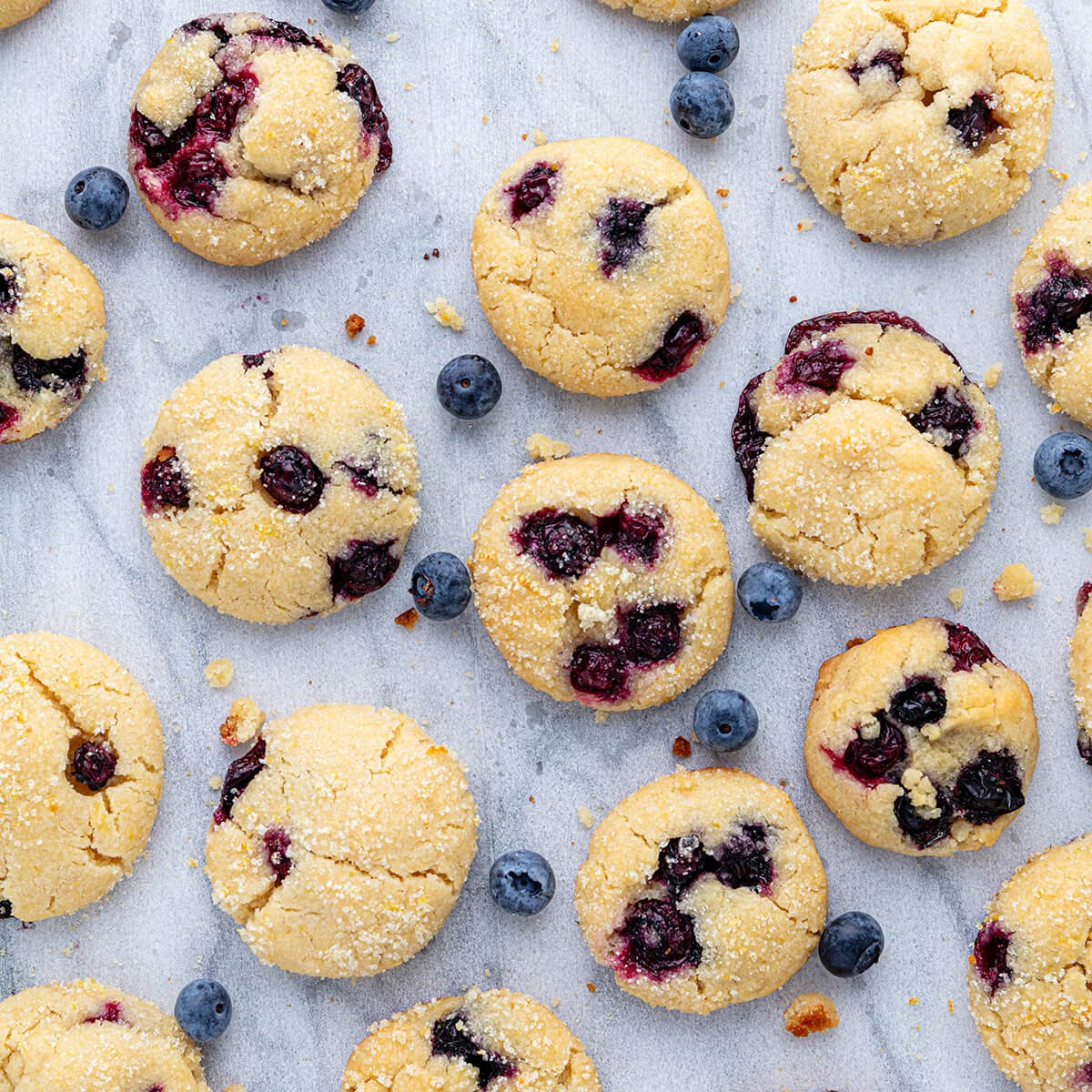 fresh baked vegan lemon blueberry cookies