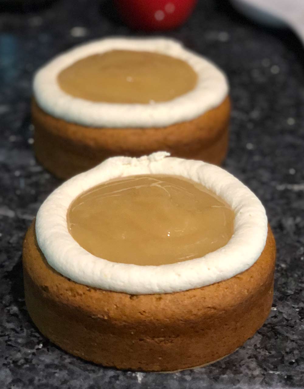 vegan loquat cake with lemon curd filling