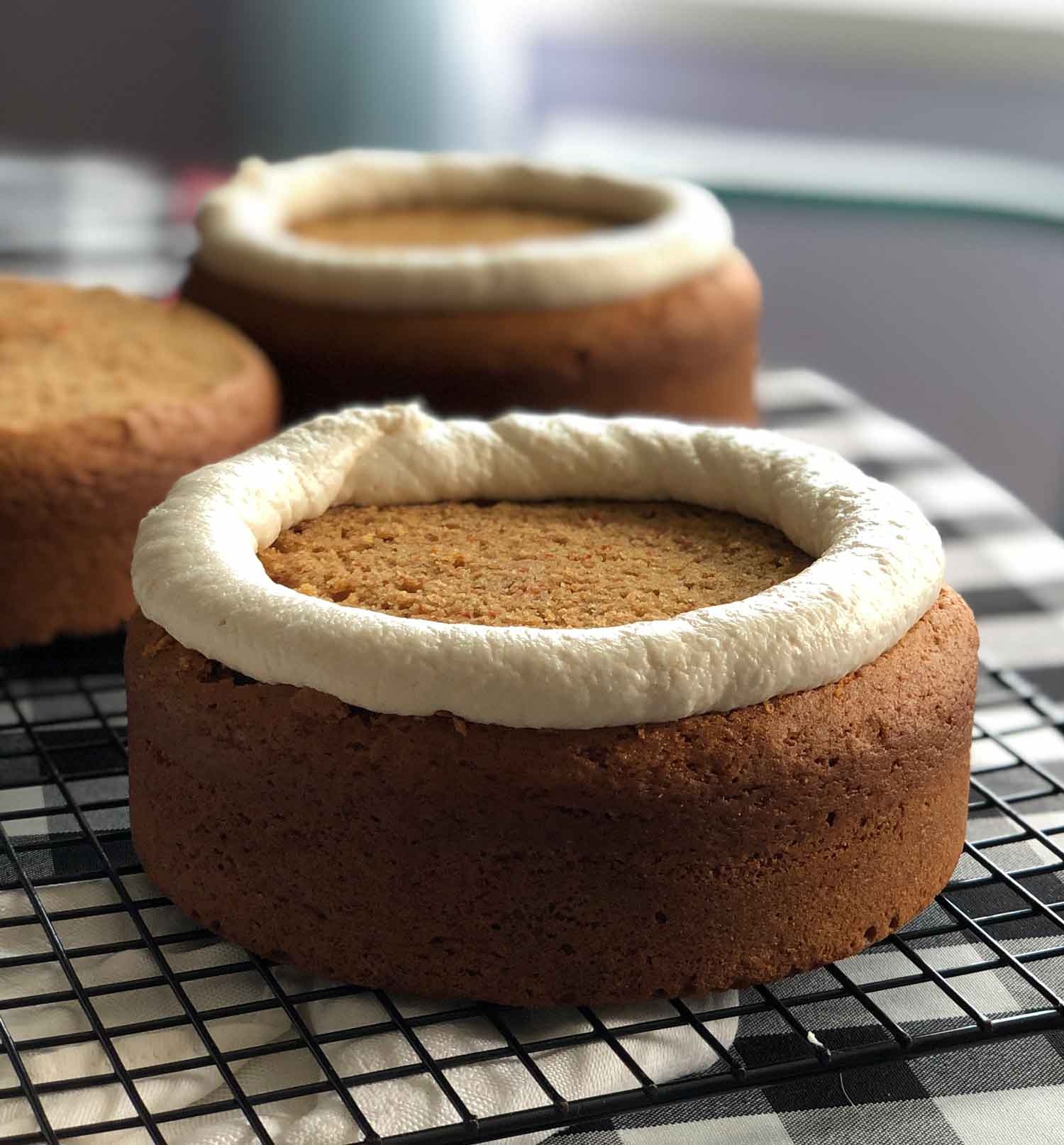 vegan loquat cake with lemon frosting ring