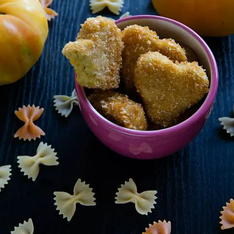 Vegan fried mac n cheese hearts